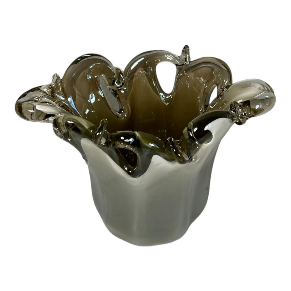 Authentic Murano‎ White Cristal Vase